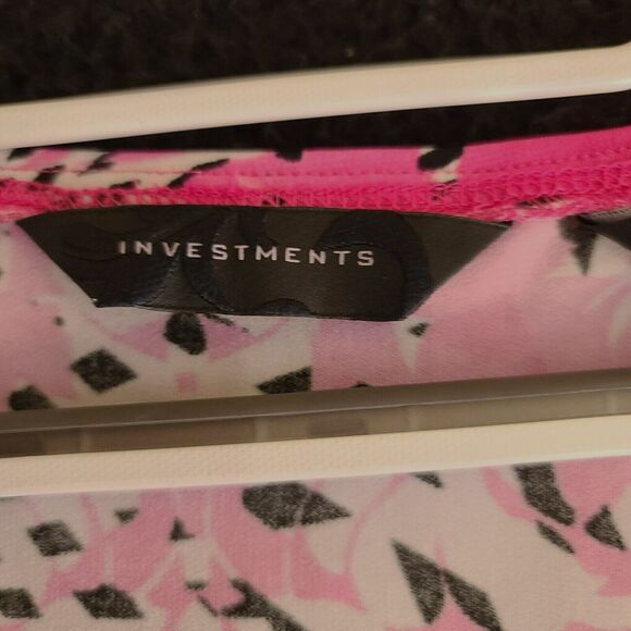 Investments Womens Blouse Multi-Color Size Large Polyester Blend Stretch - Picture 5 of 12